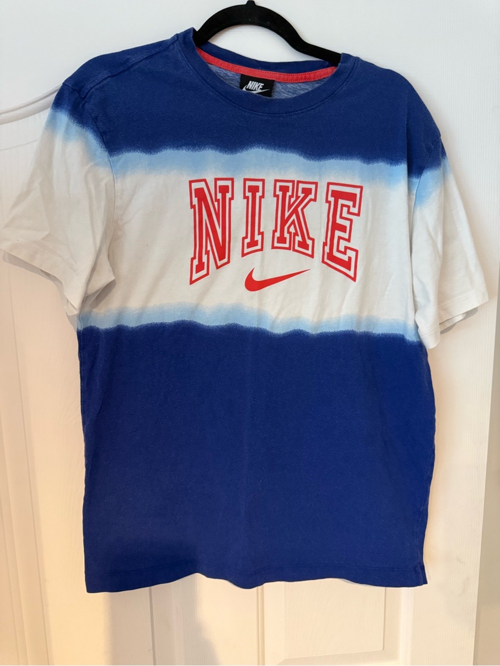 Nike Blue, White & Red Gradient Logo Tee